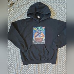 HELLA MEGA TOUR Black Graphic Pullover Hoodie Greenday FallOut Boy Weezer XS